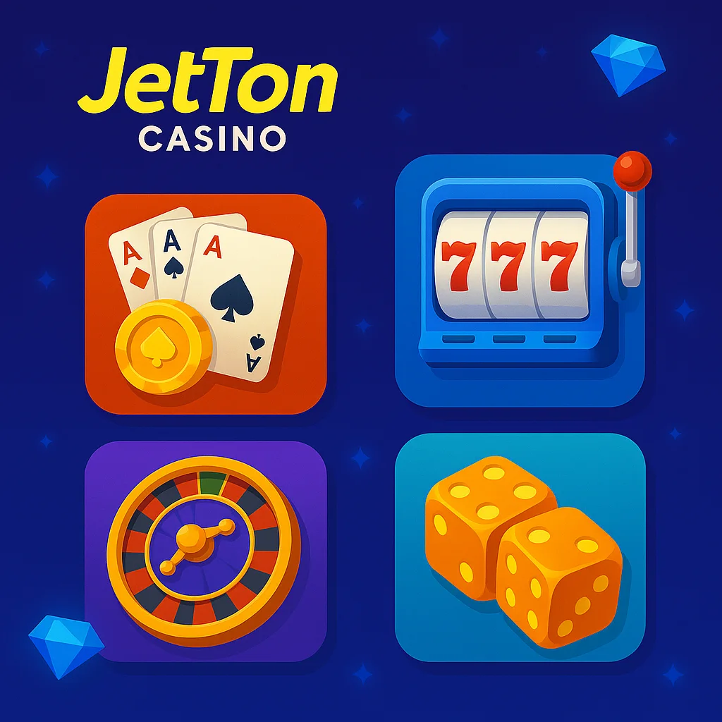 JetTon Casino ойындарының ассортименті
